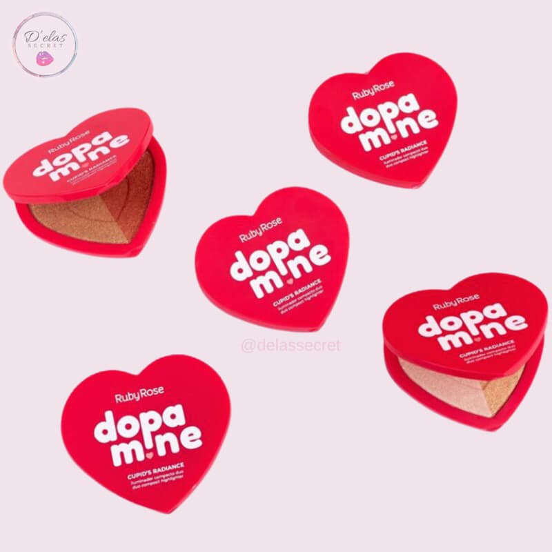 Iluminador Compacto Blush Duo DopaMine Cupid´s Radiance Maquiagem By Ruby Rose