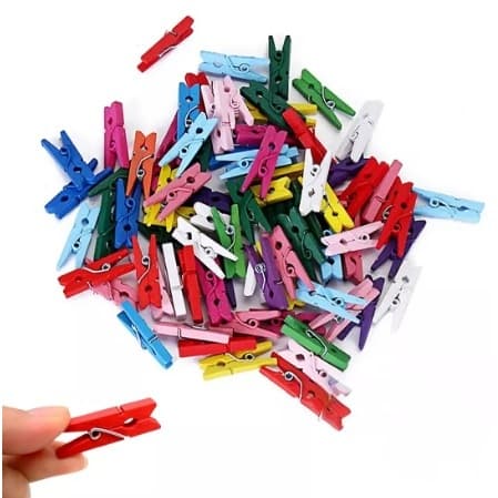 Mini Prendedor Madeira 2,5cm Com 150 Unidades Colorido