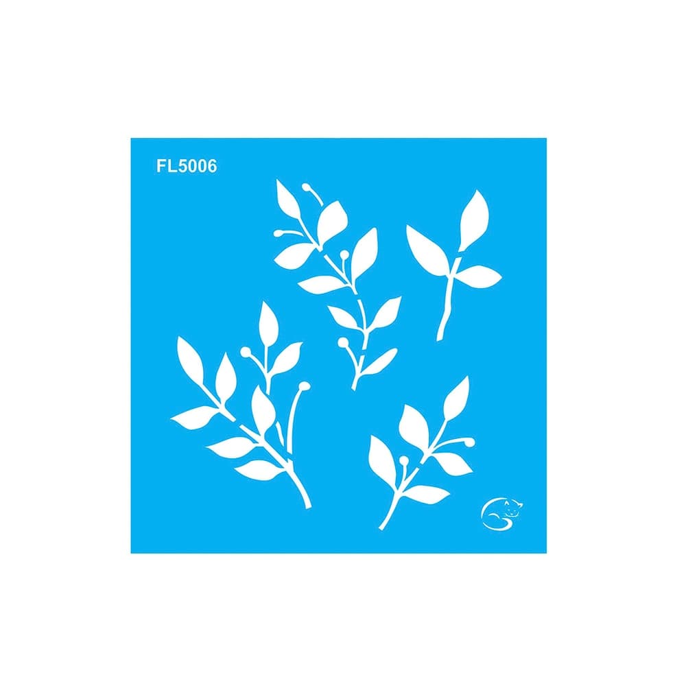 FL5006 - Folhas III – 10x10 - Stencil Gatas Arteiras