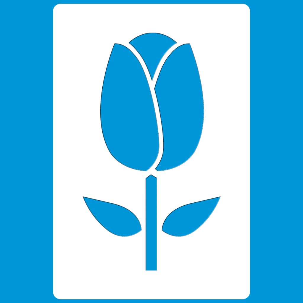Stencil 8 X 12 Tulipa Pequena Molde Vazado Pintura Tecido Mdf Madeira Parede Camiseta Pano Prato