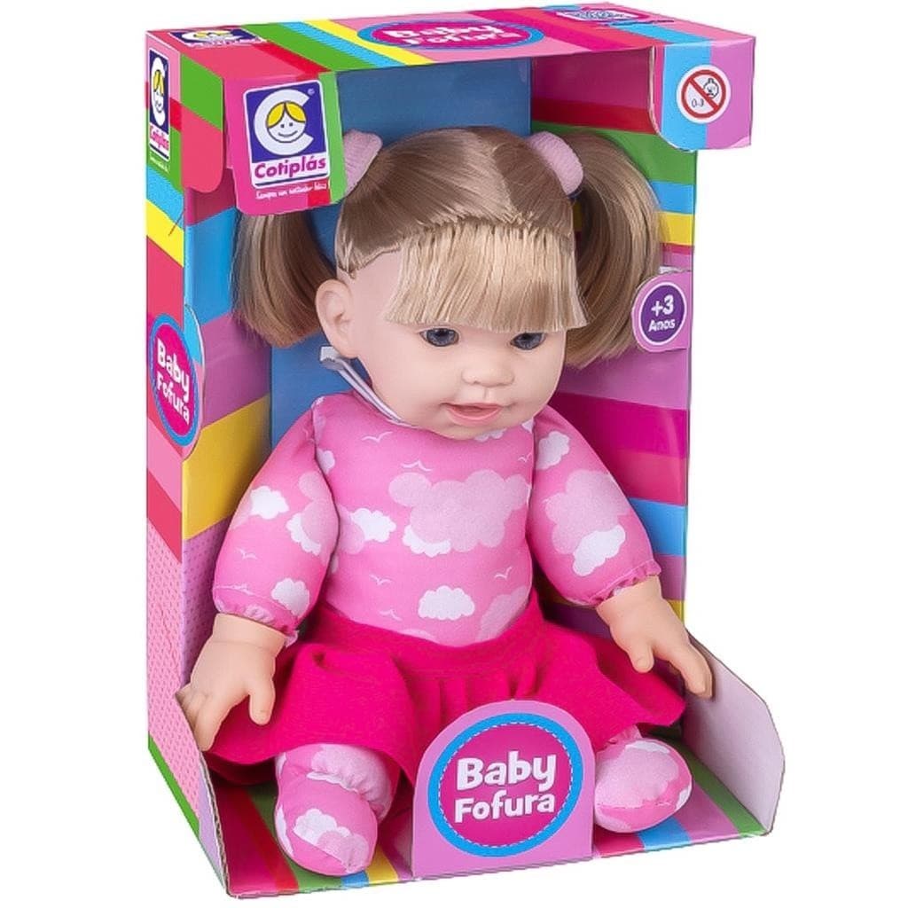 Boneca de pano Baby Fofura com cabelo - Cotiplás