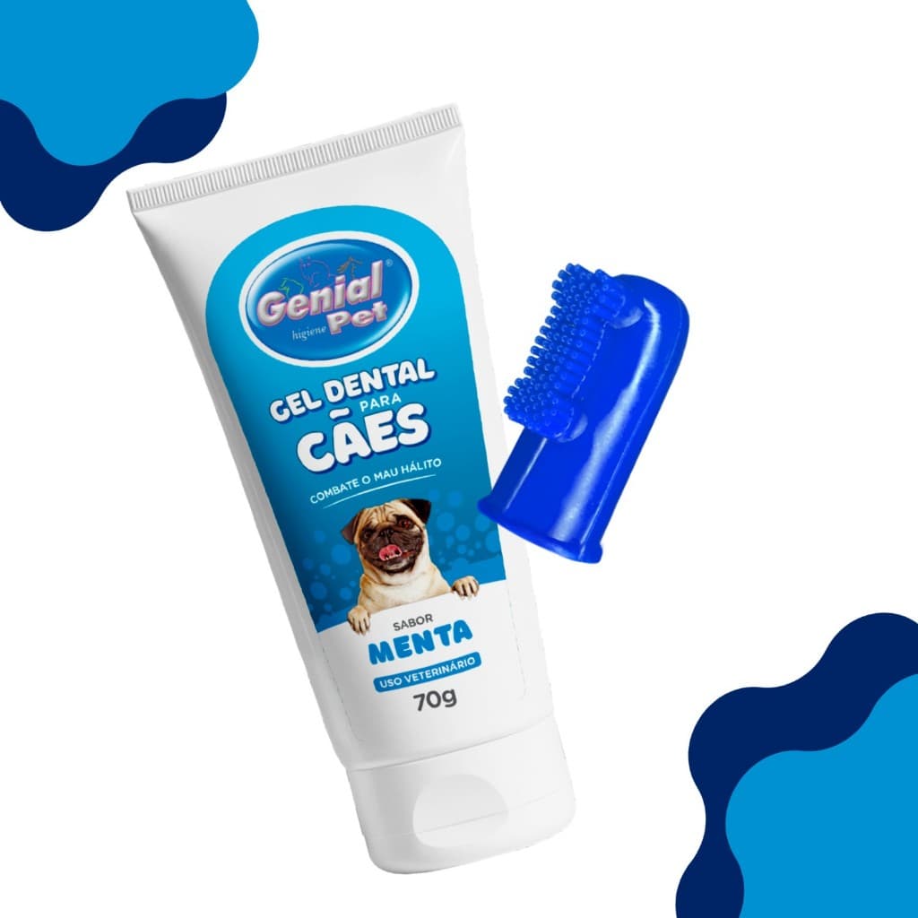 Pasta De Dente Gel Dental Cães Gato Pet Genial Morango Menta Tutti Frut 70g