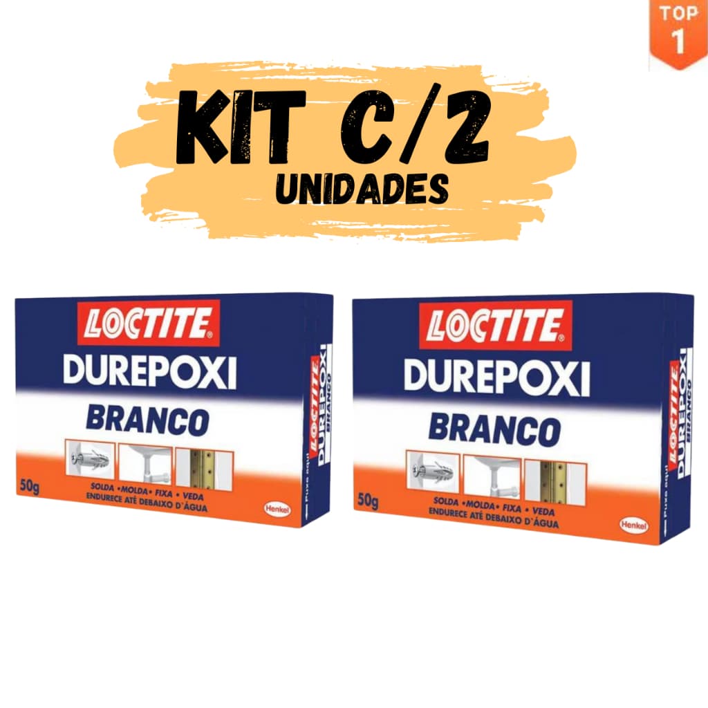 Kit c/ 2un Durepoxi Massa Branca 50g LOCTITE