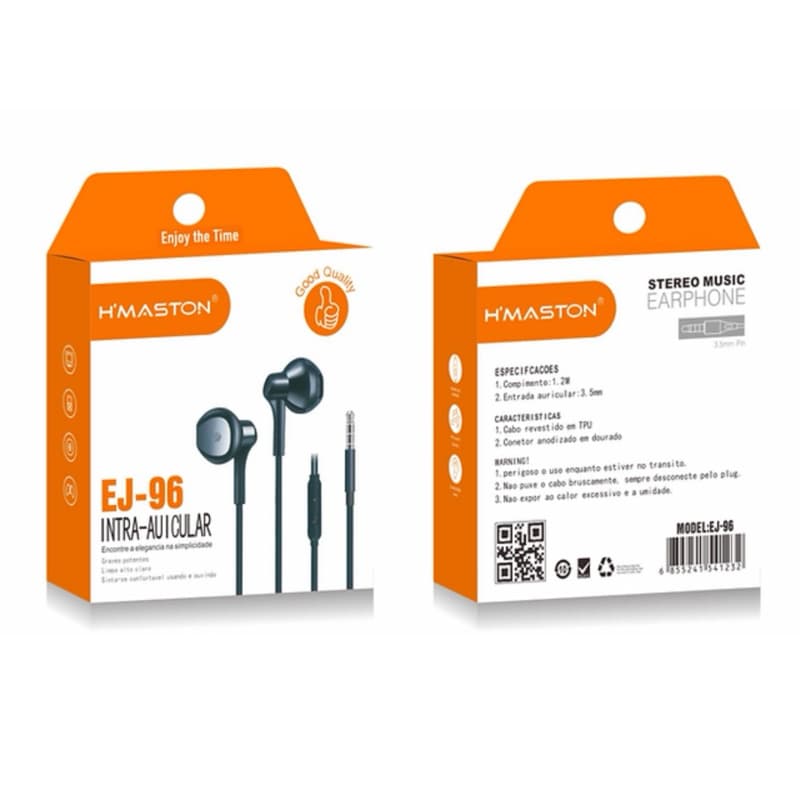 fone de ouvido auricular ej-96 entrada p2