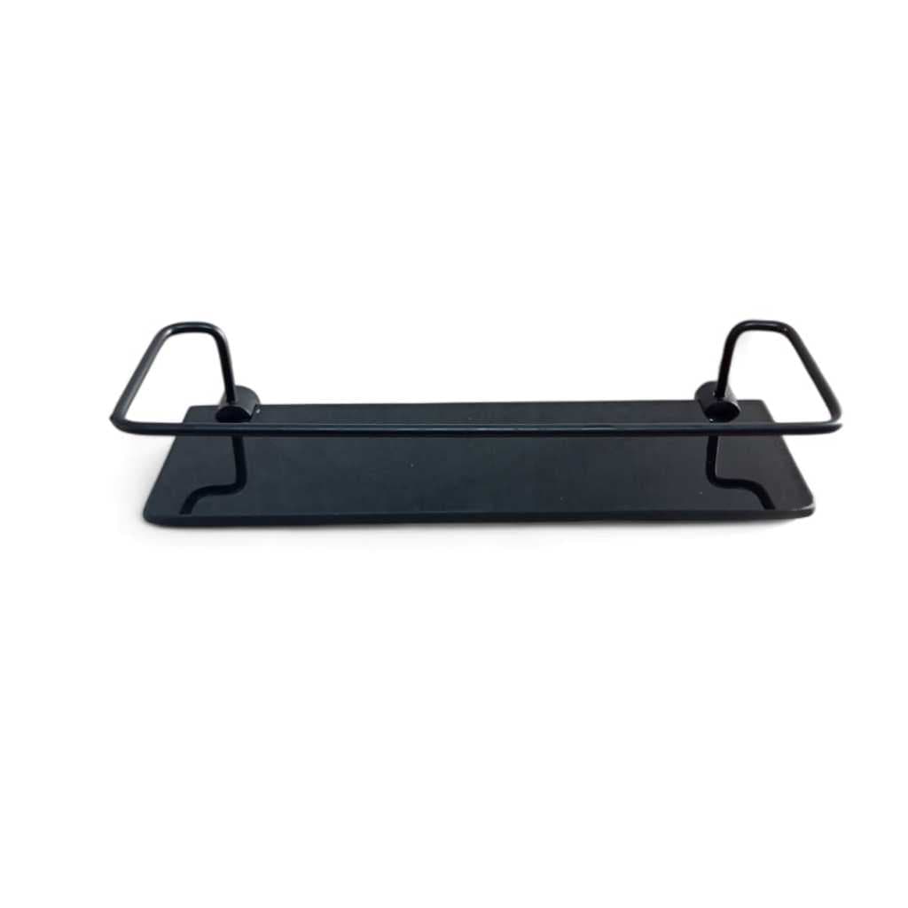 Porta Shampoo Ou Prateleira Vidro P/ Banheiro Ou Cozinha Reto Organizador De Box Preto Fosco Cód 1005