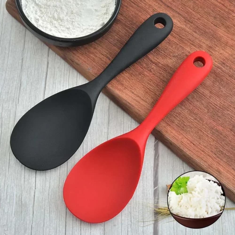 ki 2 Colher de servir  Arroz  cozinha Silicone Multiuso Reforçada 22Cm Utensílio domestico Premium promoção