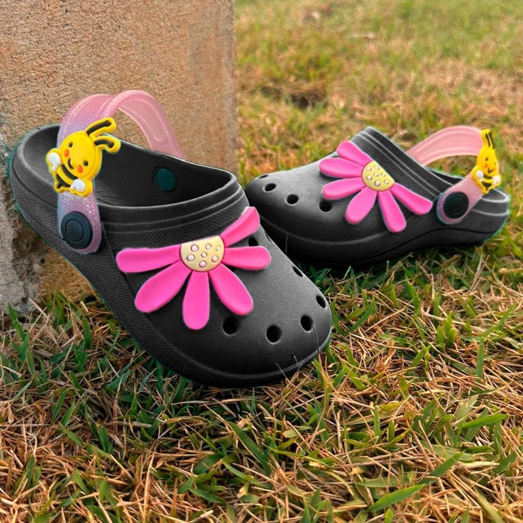 Sandália Menina Volta As Aulas Babuche Infantil Confortável Macia Dia Dia Flor Margarida