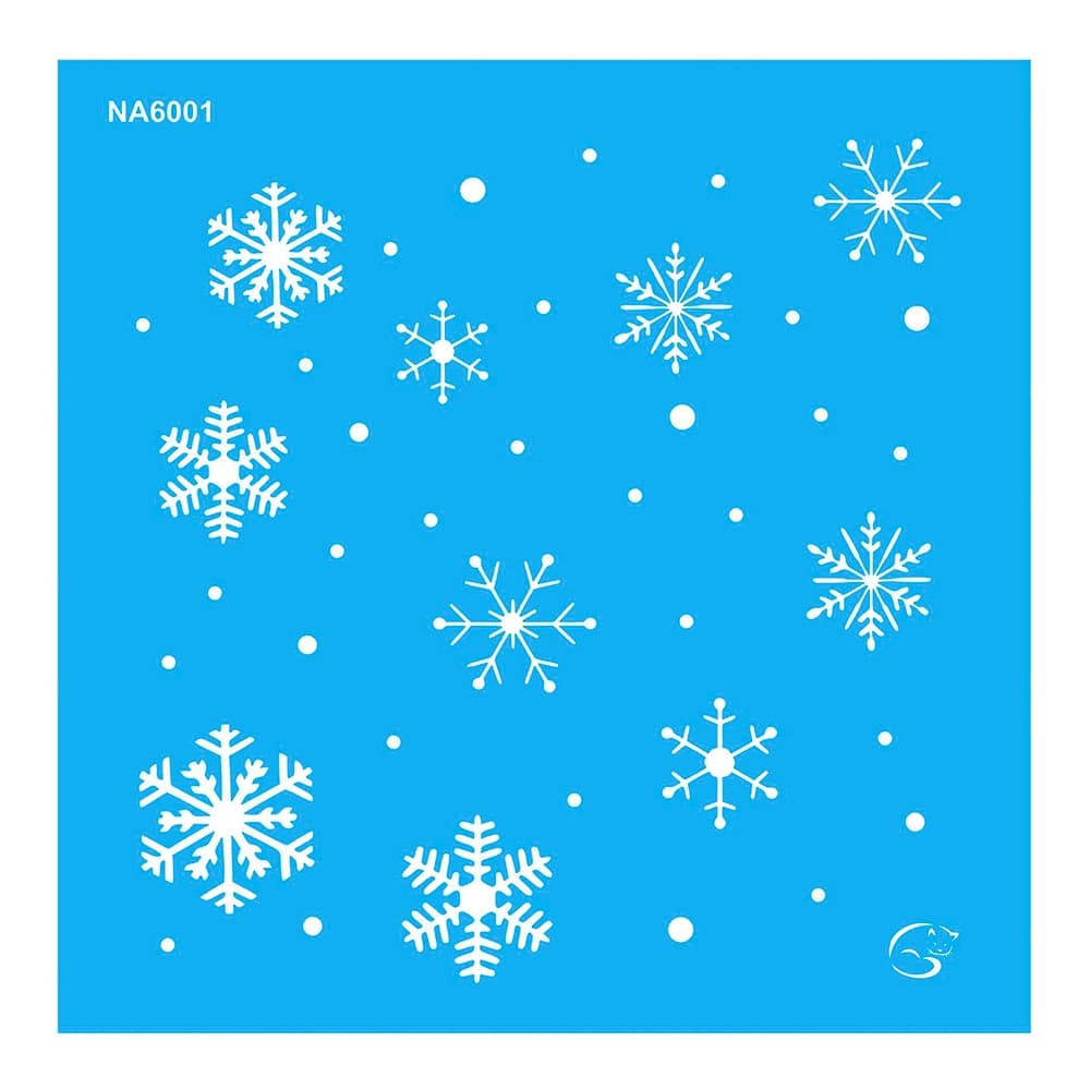 NA6001 - Flocos de Neve - 14x14 - Stencil Gatas Arteiras