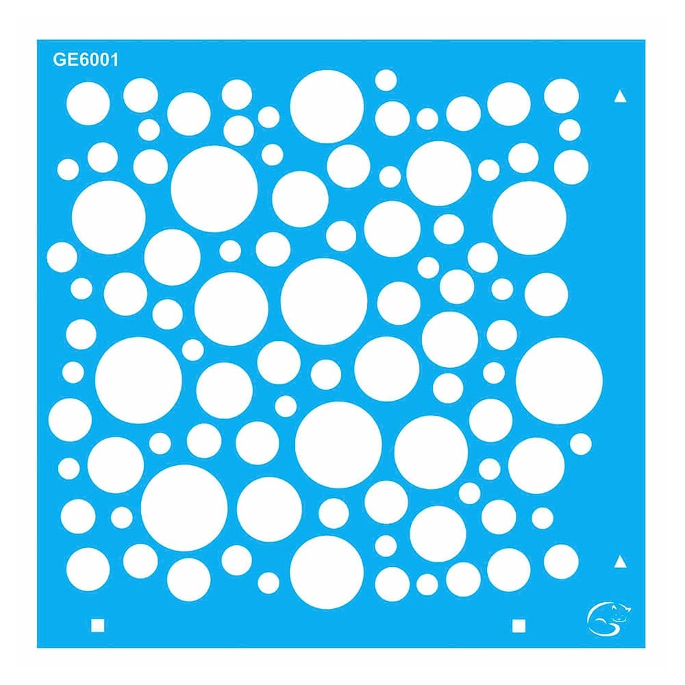 GE6001 - Bolinhas Diversas - 14x14 - Stencil Gatas Arteiras