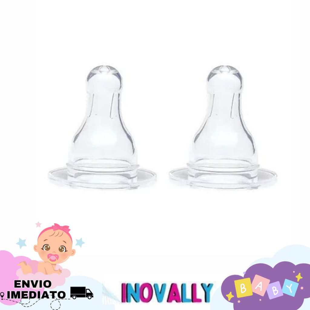 Kit 5 Bicos de Silicone Para Mamadeira
