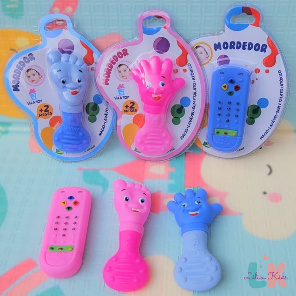 Mordedores para Bebe - Mãozinha Pézinho Controle Remoto - Silicone Macio