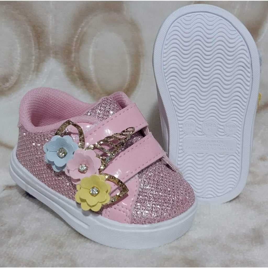 Tênis unicórnio rosa bebe e infantil