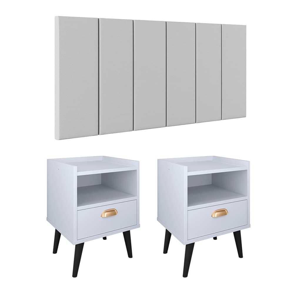 Jogo 2 Mesas Lateral Cama Mesinha Cabeceira Suspensa Cama Box Casal 1,4 Decoração Quarto - Lojas RPM