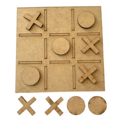 Kit 15 Jogos Da Velha Mdf Decoração Aplique Corte Laser 15cm