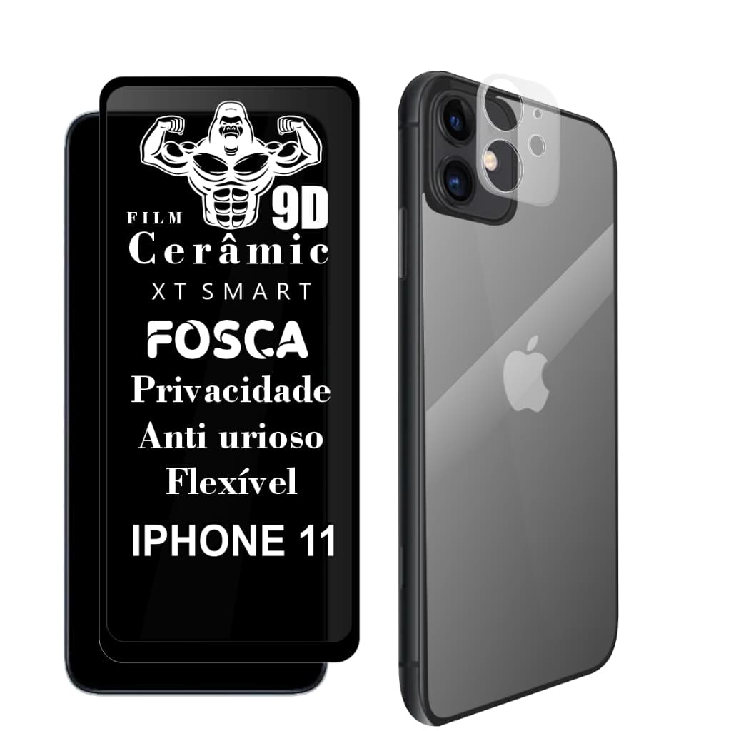 Película Privacidade 9D para IPhone 11| Película Traseira | Película da Câmera