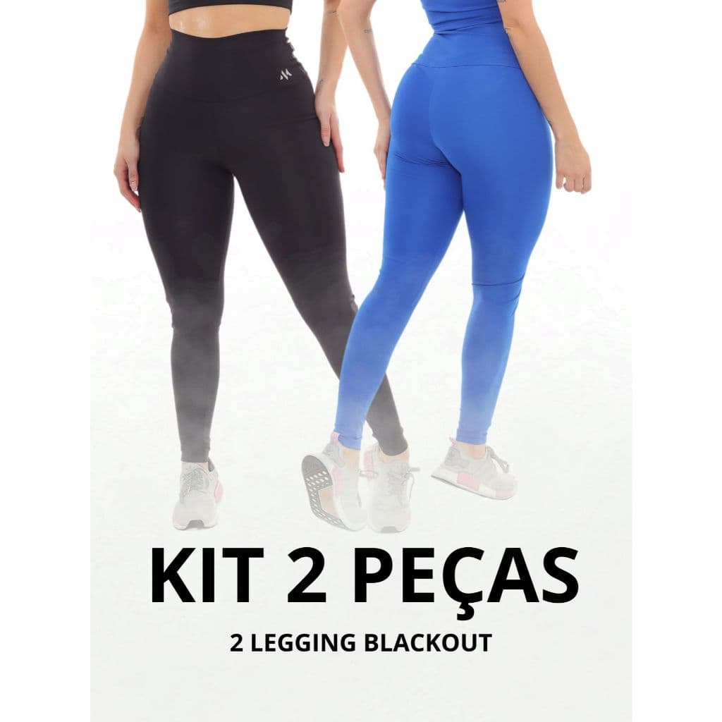 Kit 2  Leggings Blackout Zero Transparencia Moda Feminina Fitness