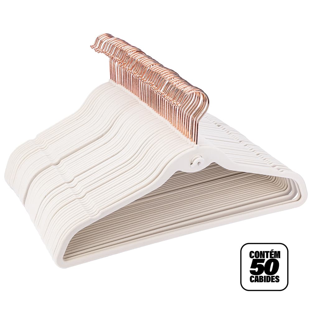Kit 50 Cabides De Veludo Slim Artiko Antideslizante Ultrafino