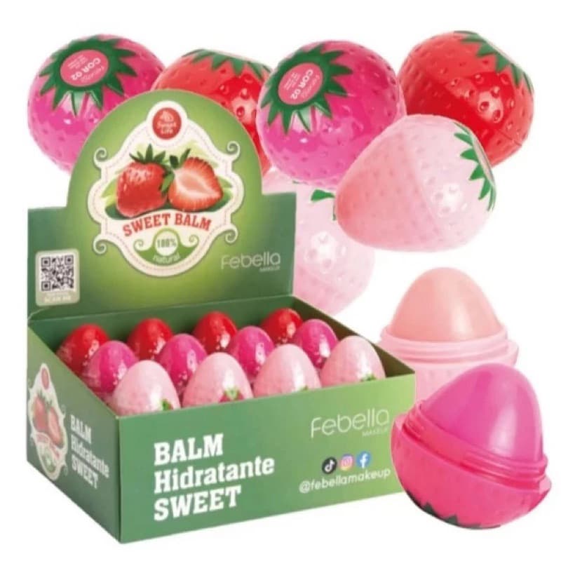 Lip Balm Morango Febella Hidratante Labial