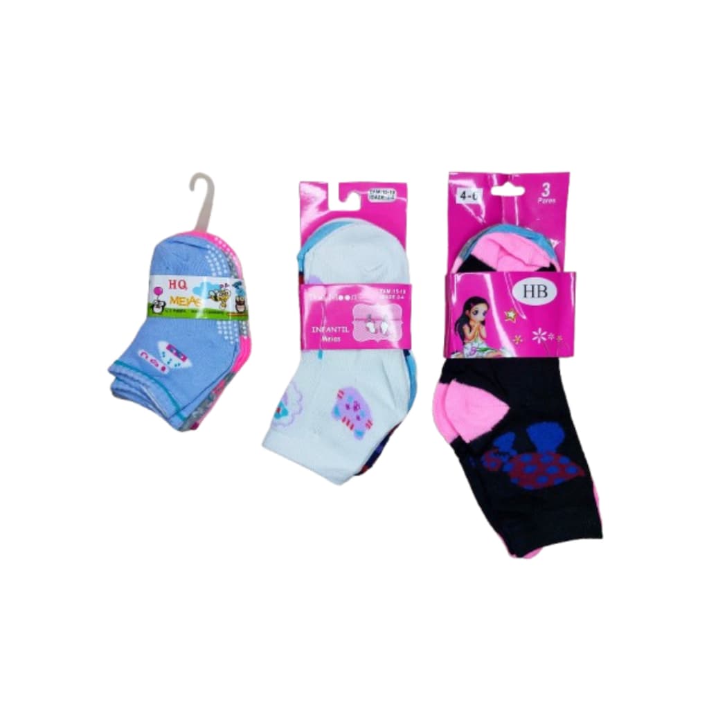 Kit 12 Meias Infantis Feminina Sortidas para Crianças Pequenas Tamanho de 6 meses a 6 anos