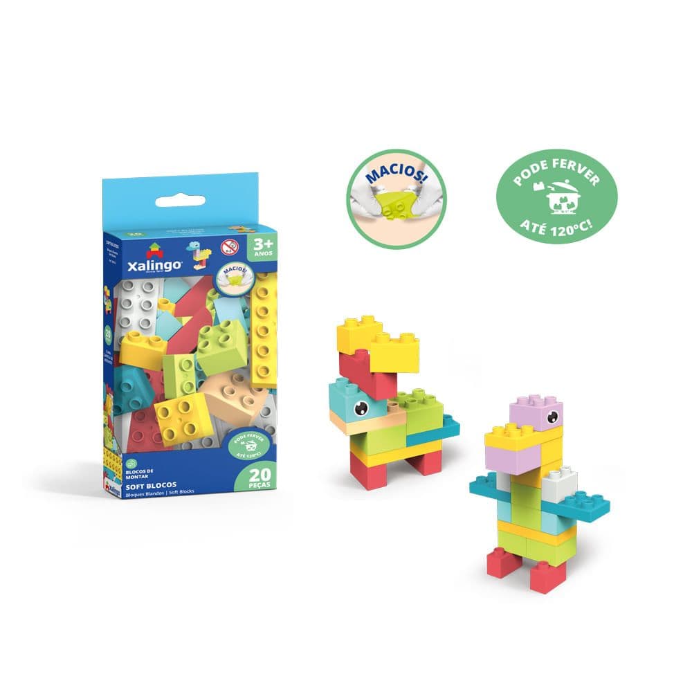 Blocos de Montar Macio Soft 20 Peças Xalingo