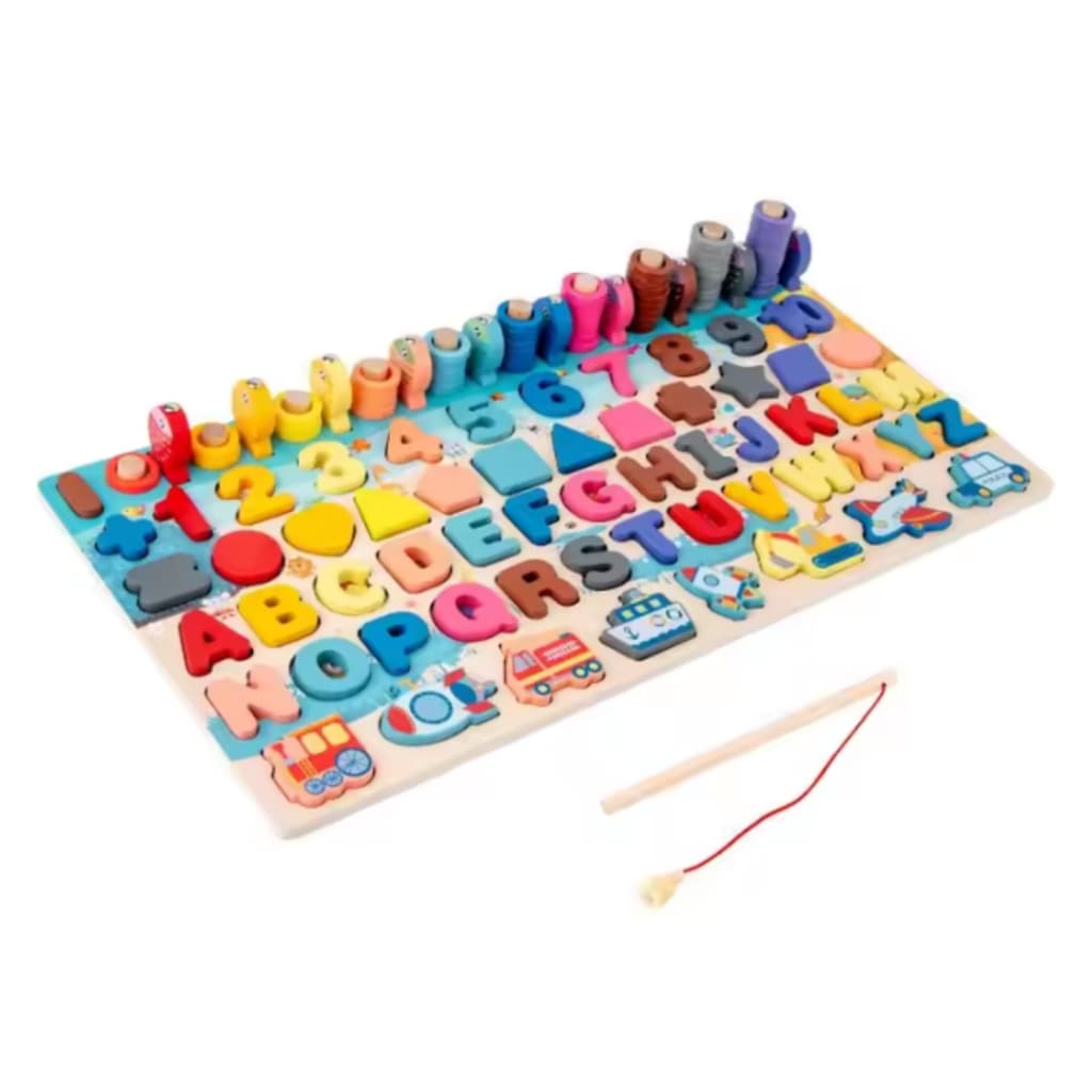 Tabuleiro Educativo Letras e Números - Brinquedo Educativo Montessori