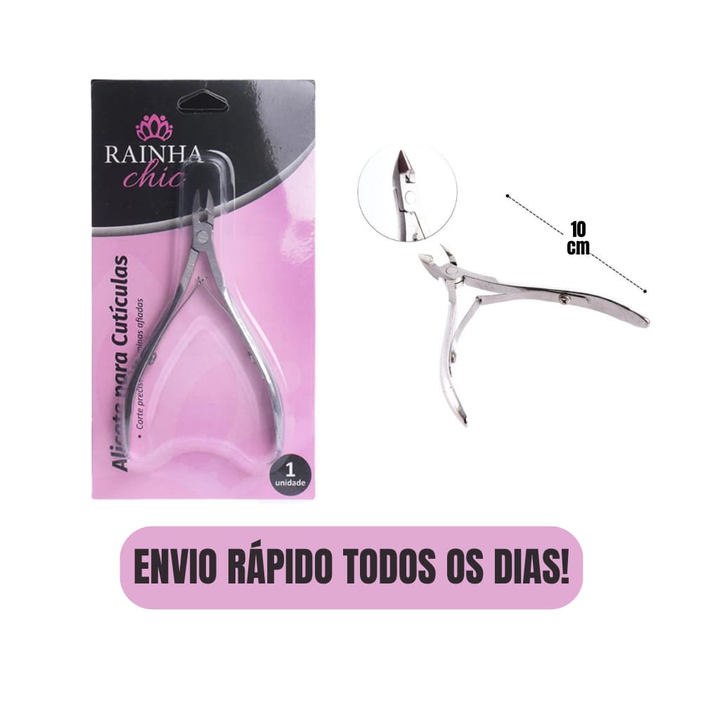 Alicate de Cutícula Unha De Aço Inox 10cm