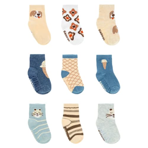 Kit Meia Antiderrapante com 3 pares Pimpolho Menino Infantil 00 ao 25