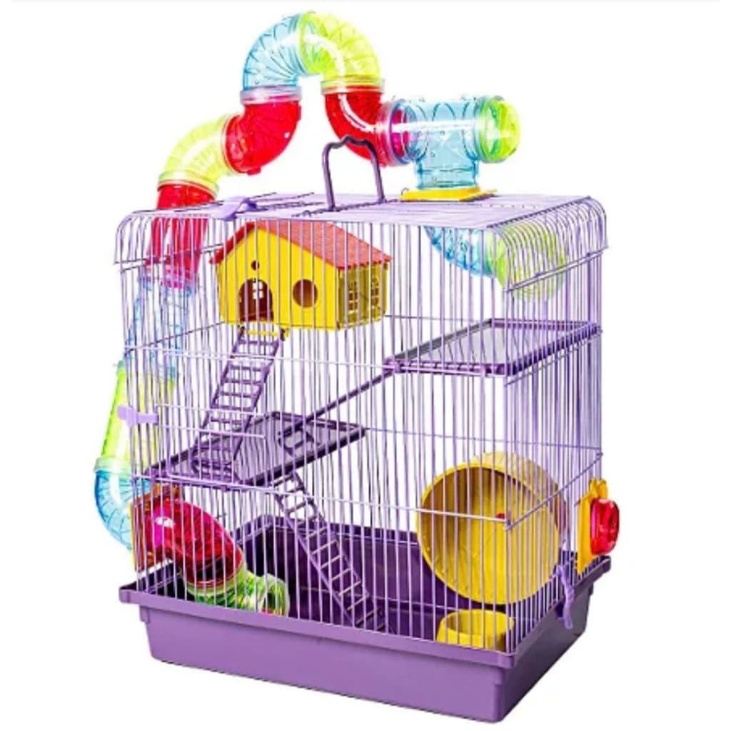 Gaiola Tubo Super Luxo Roedores Hamster 3 Andares Resistente Design Moderno