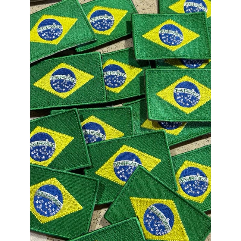 Patch bordado bandeira do brasil padrão novo exercito tamanho5,6x8cm