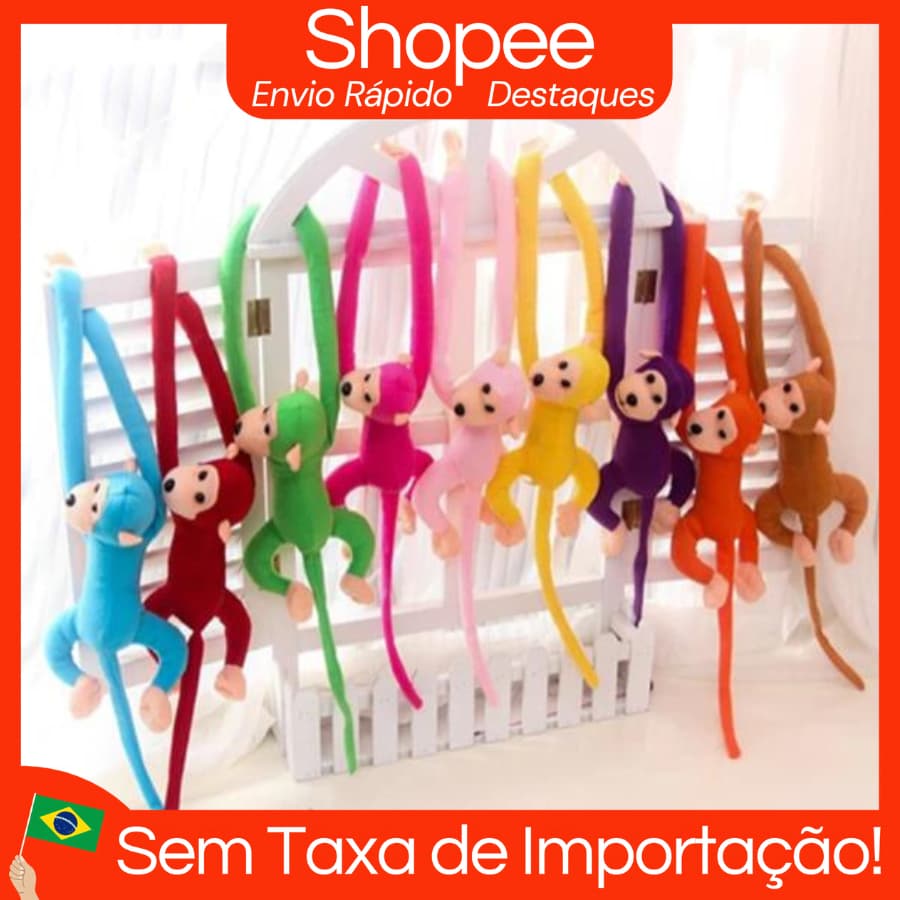 Urso de Pelúcia Macaquinhos  Pendurados Colorido