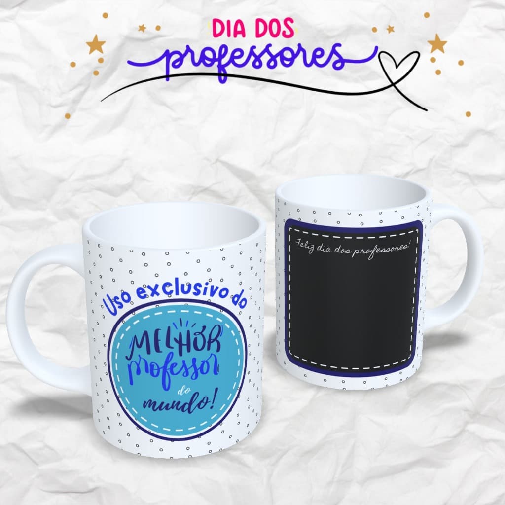 Caneca Personalizada Dia dos Professores: Pode escrever com GIZ DE LOUSA