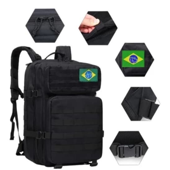 Mochila Tática Militar Assault 49 Litros Camping Trilha masculina reforçada espaçosa impermeavel escolha sua cor