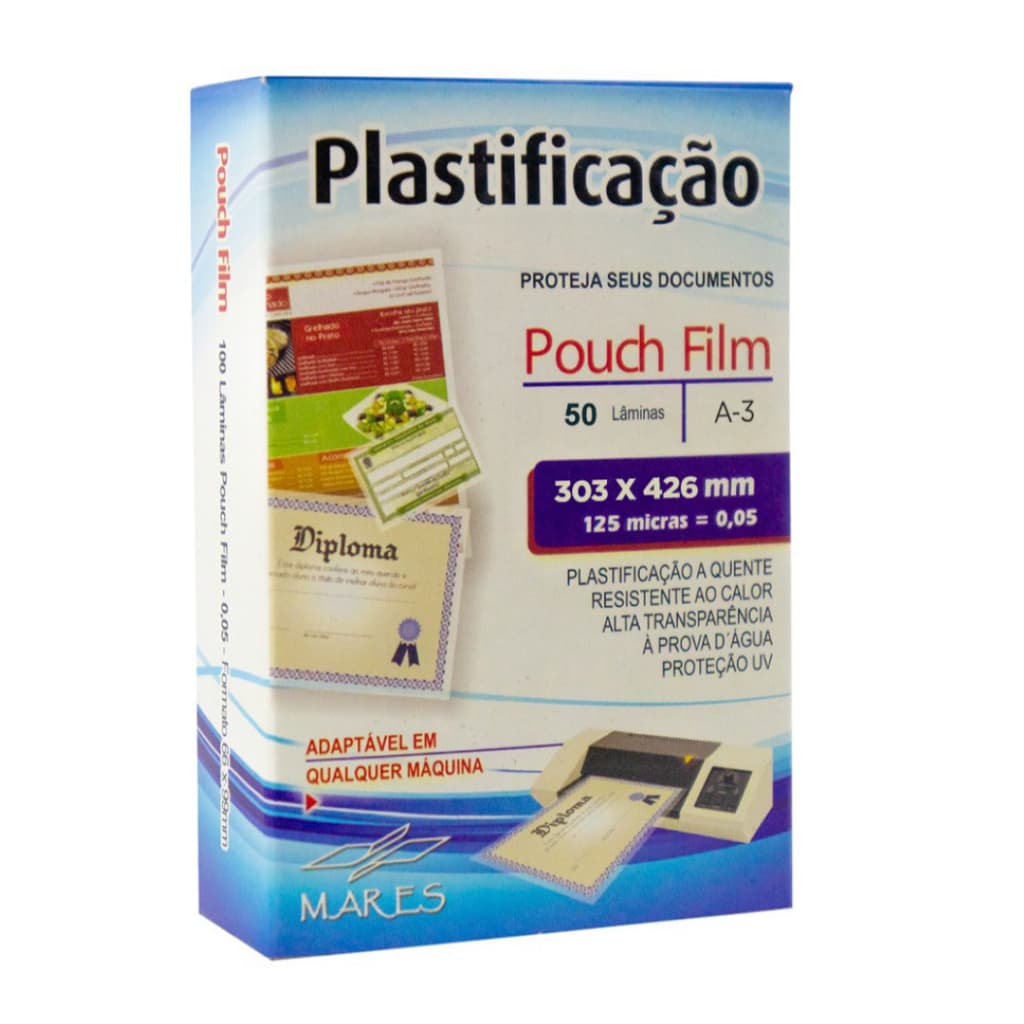50 Folhas - Polaseal Plástico Para Plastificação A3 303x426 0,05mm