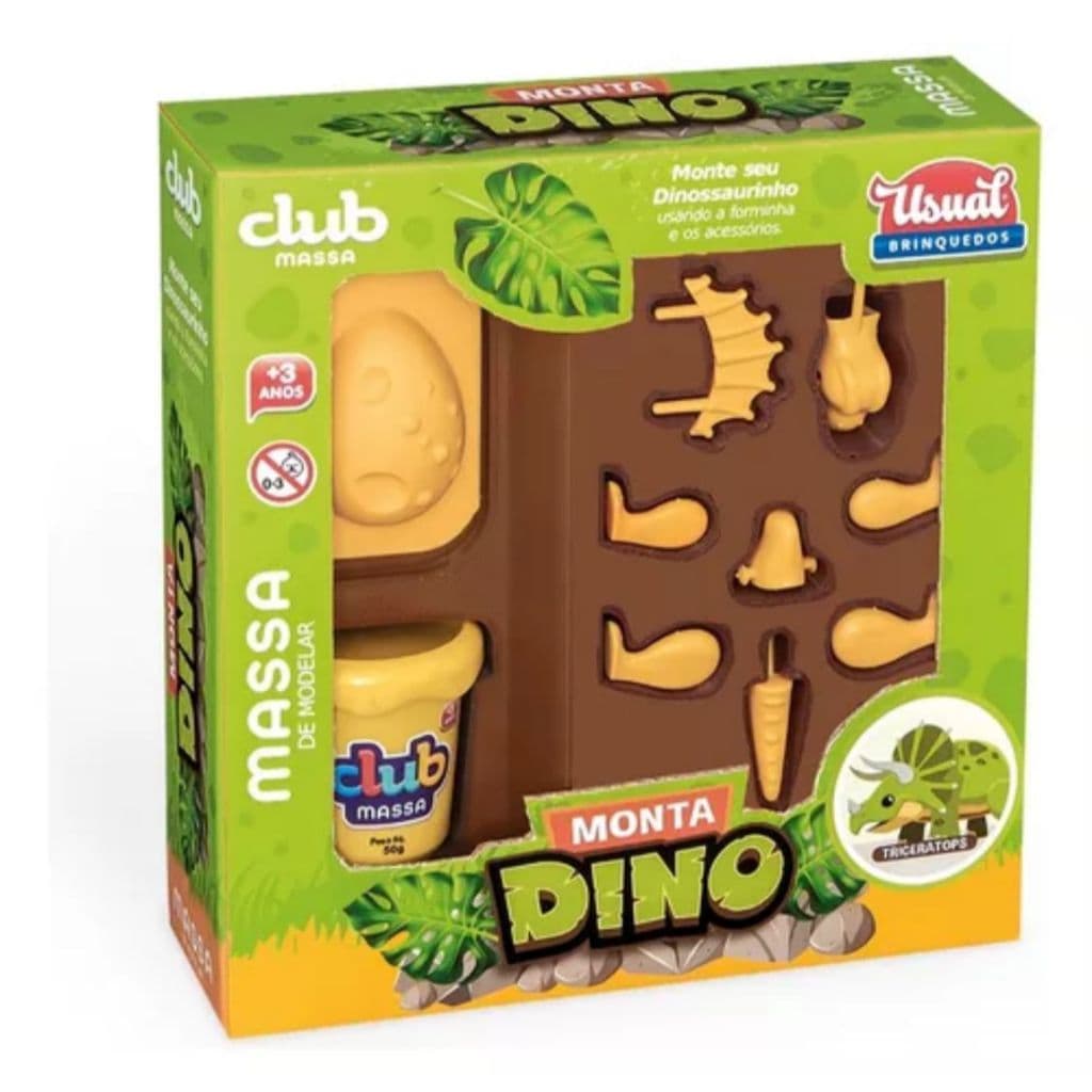MASSA DE MODELAR MONTA DINO - USUAL BRINQUEDOS