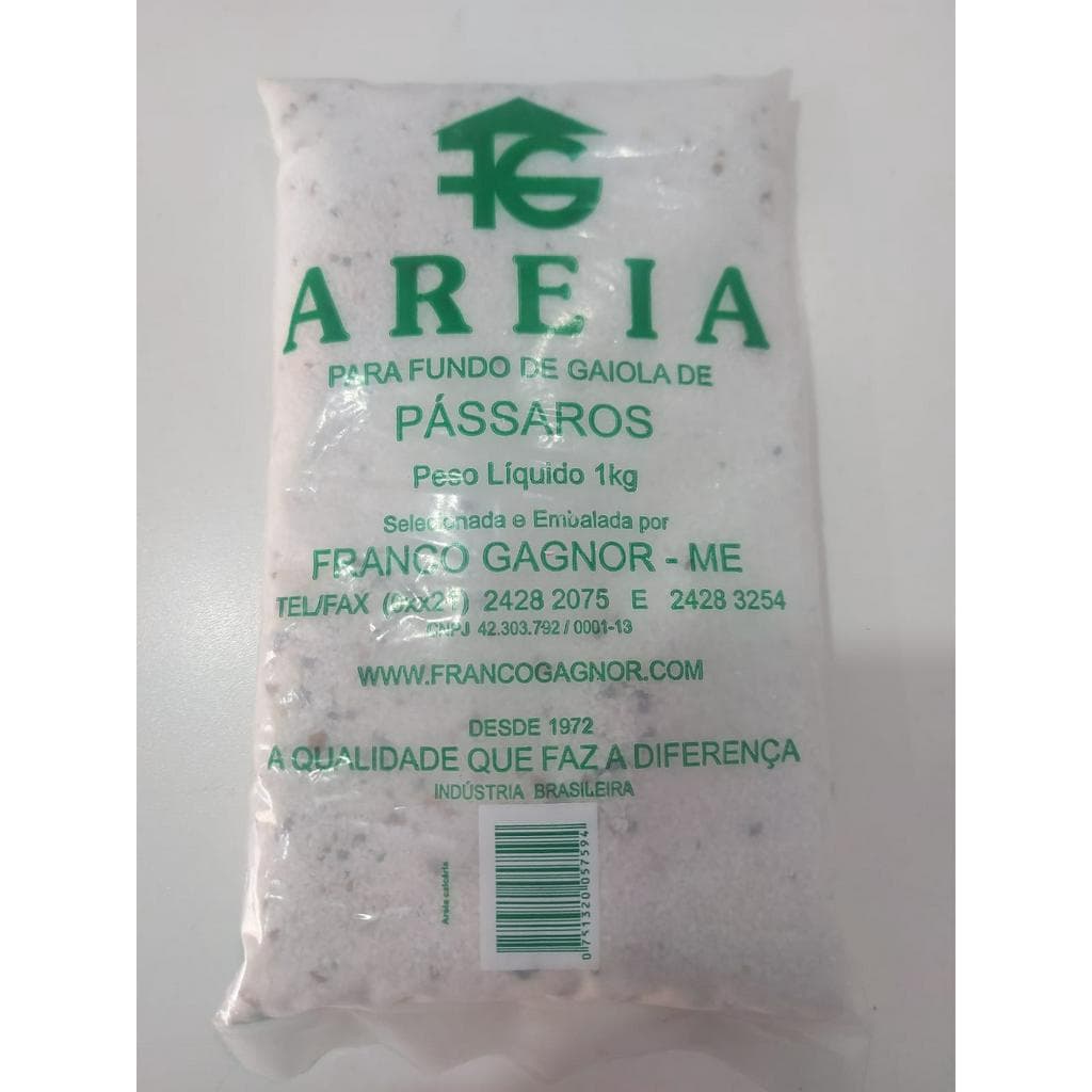 Areia branca para fundo de gaiola - 1kg