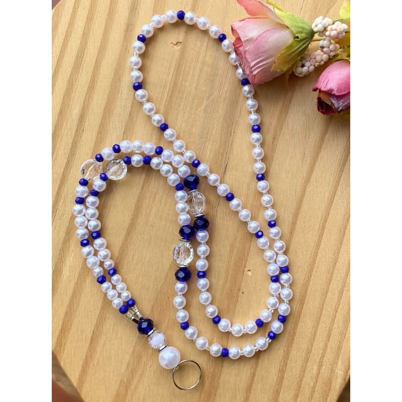 COLAR PARA CRACHÁ /PORTA CRACHÁ / CORDÃO DE CRACHÁ  EM PÉROLAS CTISTAIS/ MIÇANGAS BIJU ACESSÓRIOS DE MODA ARTESANA