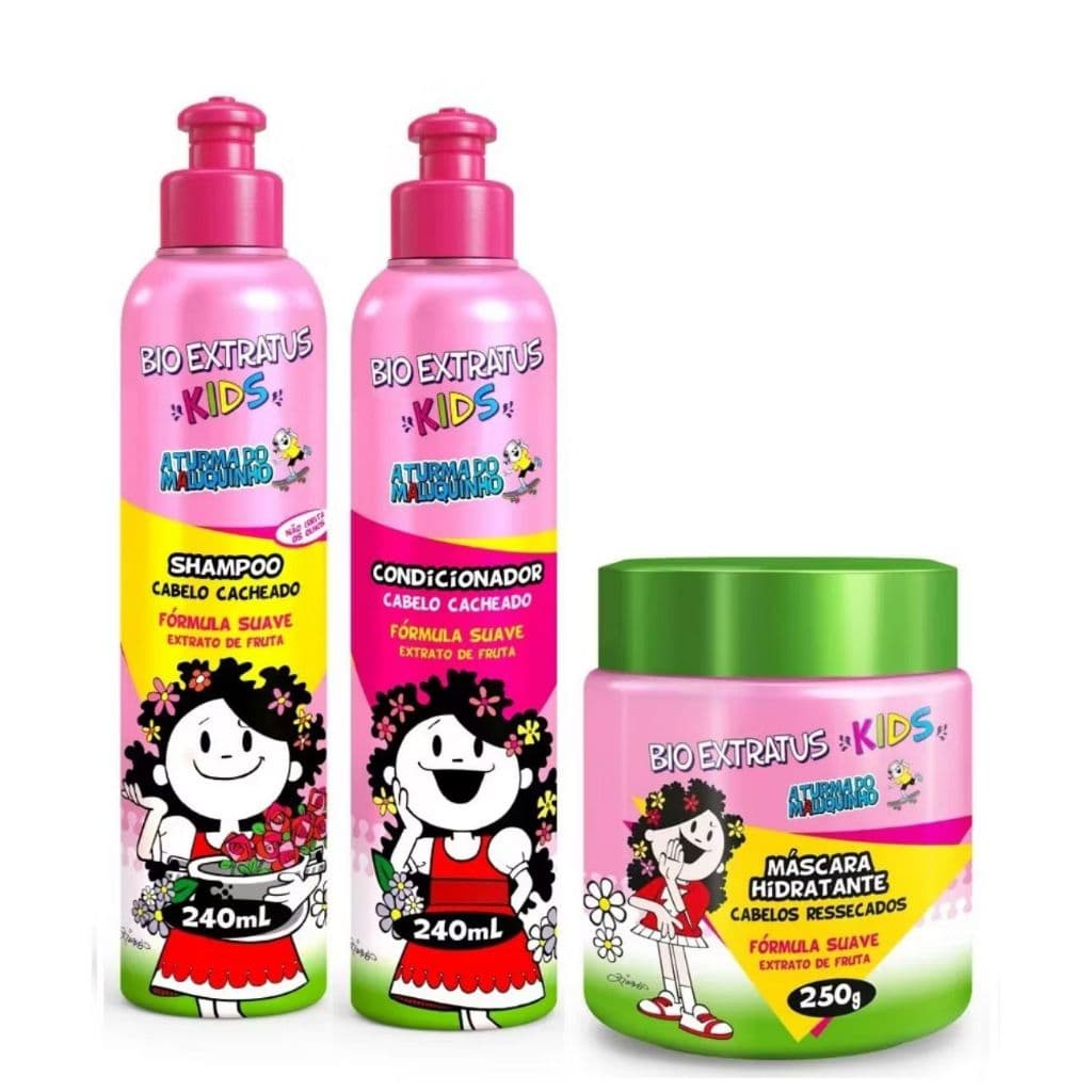 Kit Kids Cabelos Cacheados 3 Produtos Bio Extratus Cachinhos Modelados