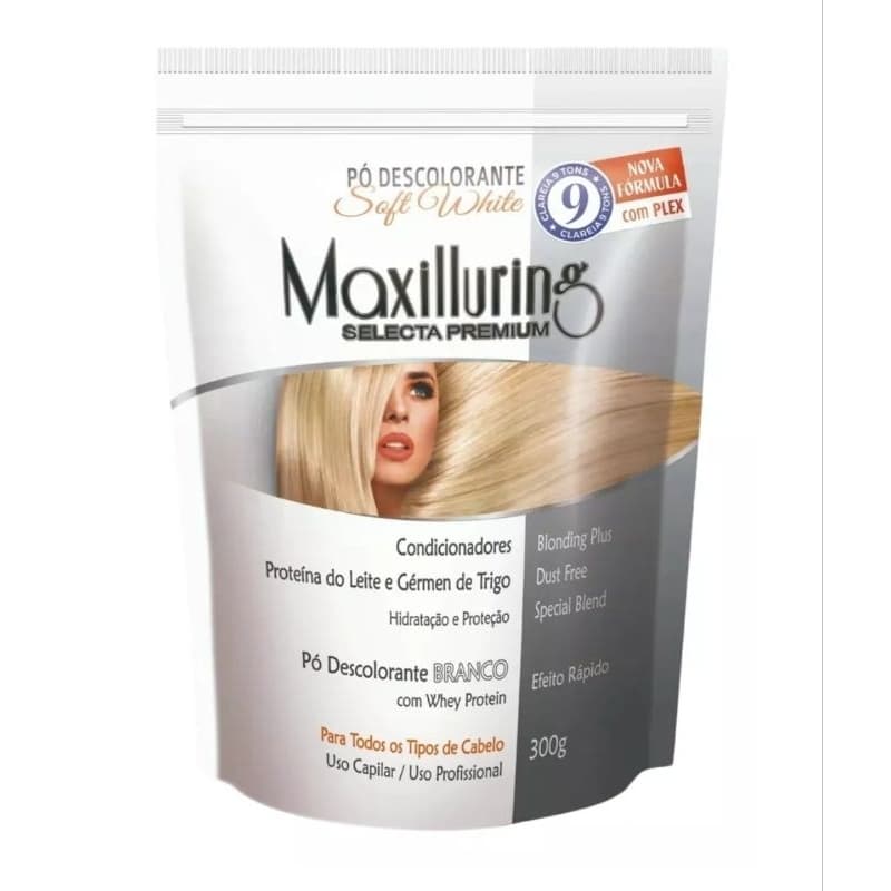 Pó Descolorante White 300g Branco Maxilluring.