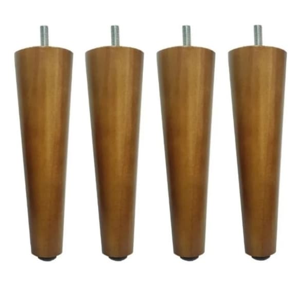 Kit 4 Pés Palito 15 Cm Pés Para Poltrona Puff Pés Conico Retro Recamier