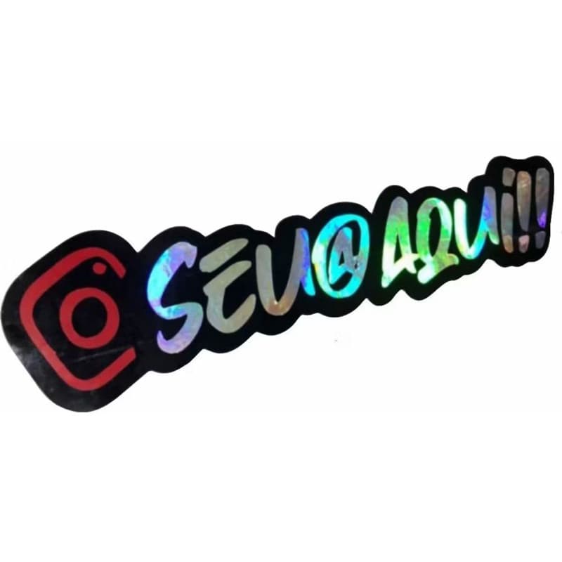 Adesivo personalizado com seu NOME holográfico Instagram