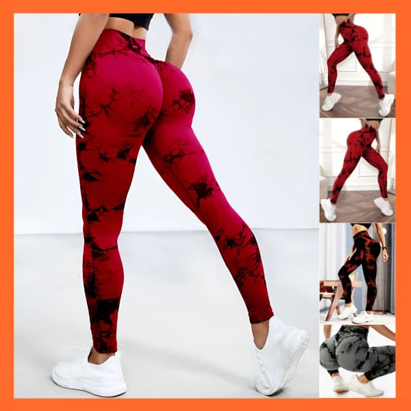 Calças Legging Cintura Alta Levanta Bumbum Sem Costura Fitness Esportivo Fit Tie-Dye Skinny Feminino