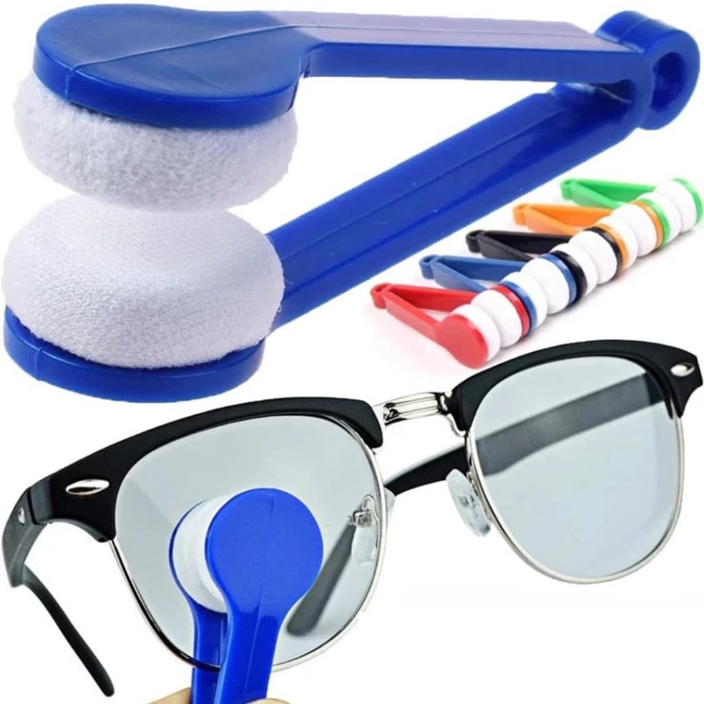 Kit 4 Mini Escova de Óculos com Microfibra Macia - Limpador Prático e Seguro para Limpeza Portátil