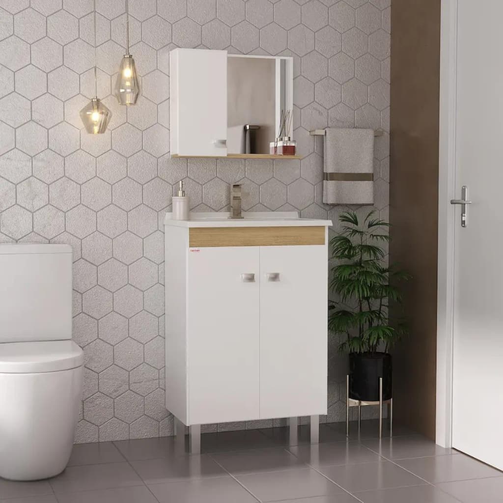 Balcão Para Banheiro Kit Econômico Com Pés 60cm