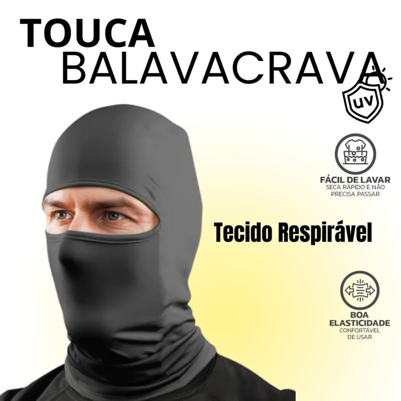 Touca Balaclava UV 50+ Proteção Solar Moto Motoqueiro Motoboy Ninja