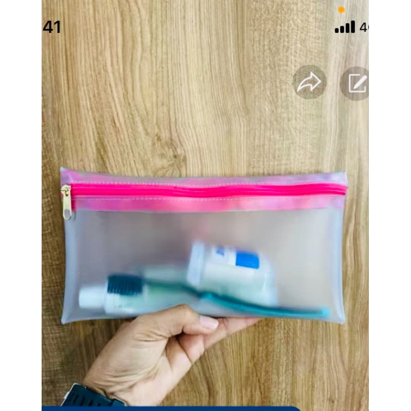 50 Unidades de Necessaire kit Higiene em Vinil Translúcido super resistente /Útil/lembrancinha/Eventos