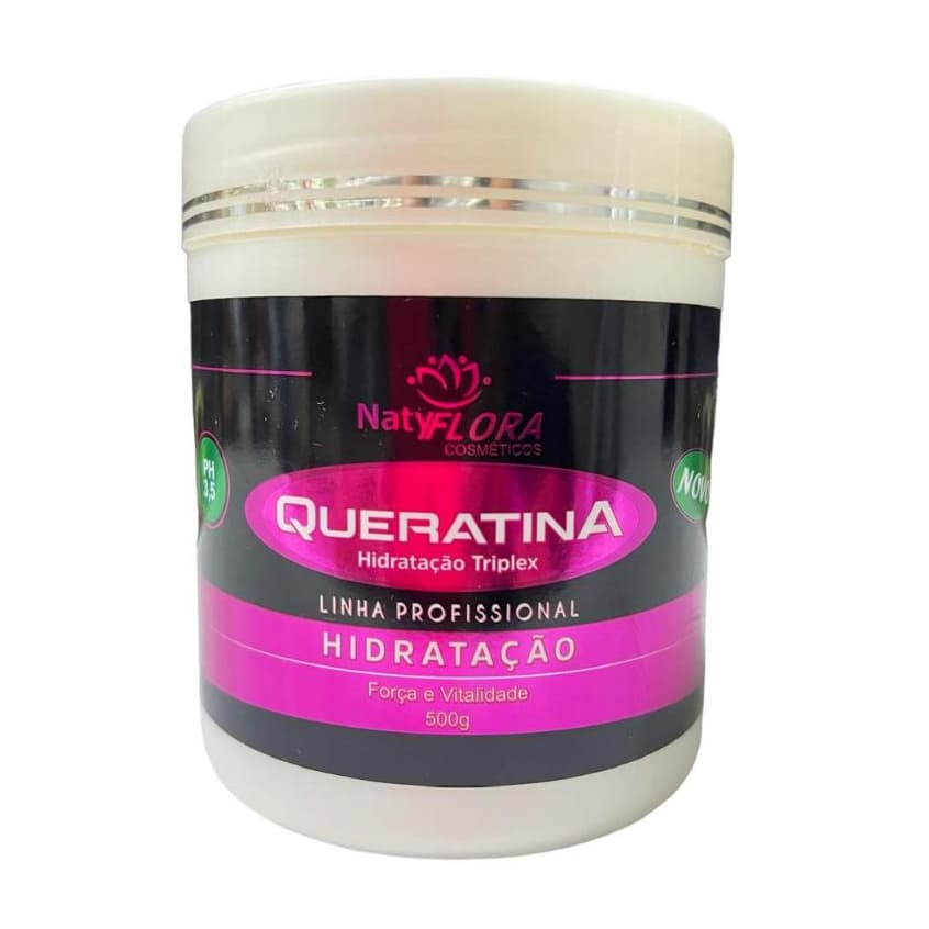 Máscara Queratina Hidratação Triplex Vitalidade e Força 500g NatyFlora