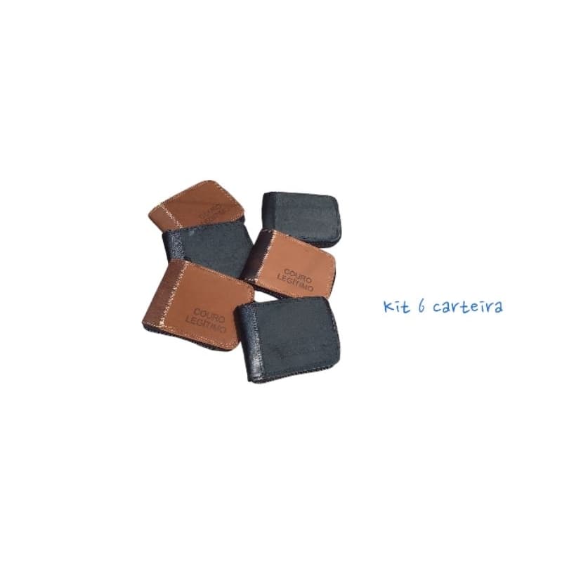 KIT 6 CARTEIRA DE COURO LEGITIMO FECHO DE ZIPER PORTA CNH CPF RG TEM ZÍPER PARA MOEDAS.