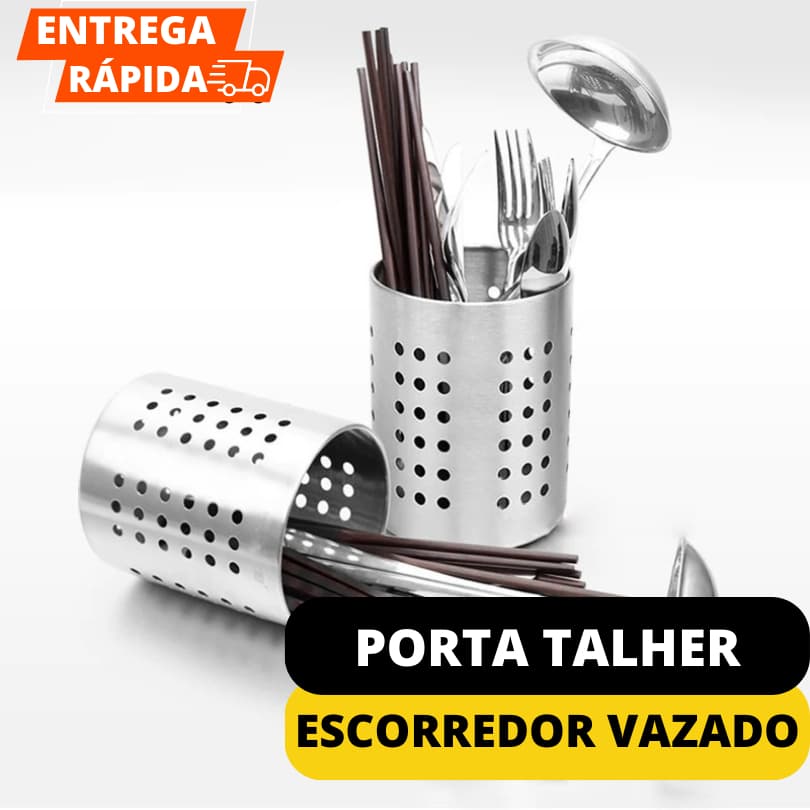 Porta Talher Escorredor Vazado Cozinha Porta Objetos De Aço Inox