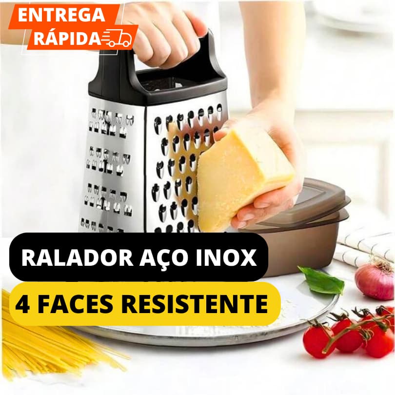Ralador De Aço Inox 22 cm De 4 Faces De Corte Para Ralar Alimentos Legumes De Qualidade