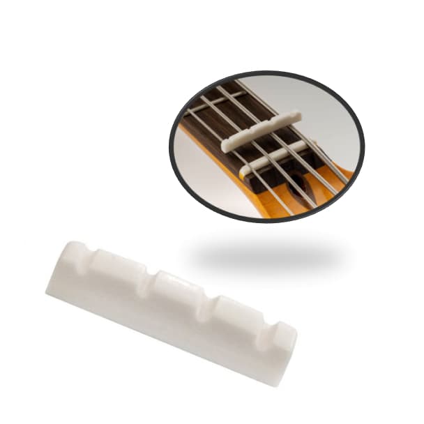 Pestana Branco Contra Baixo 4 Cordas 42mm Moldado Strinberg Tagima Alice A029A